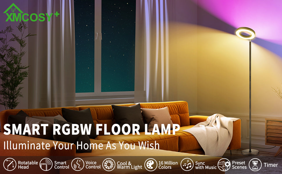 XMCOSY RGBW LED Smart Floor Lamps With Double Side