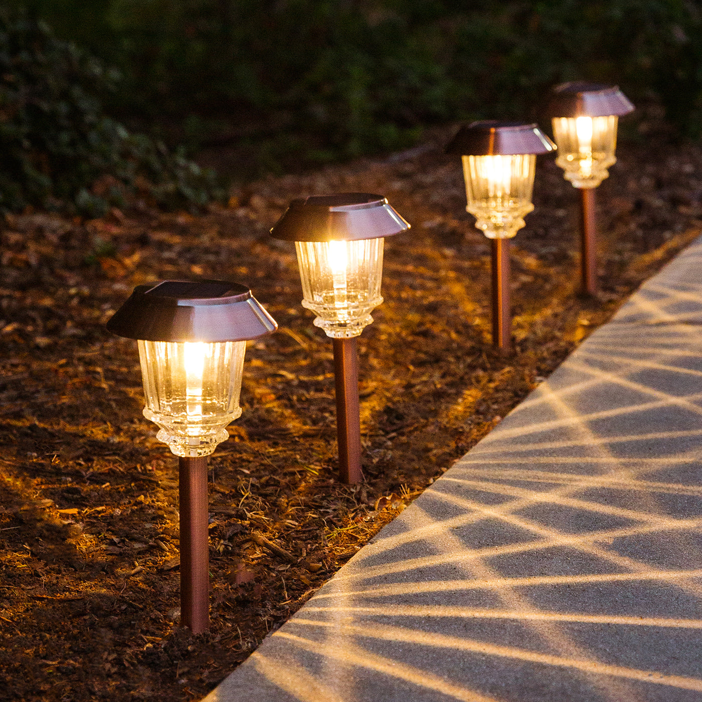 Bronze-Finished Solar Path Lights