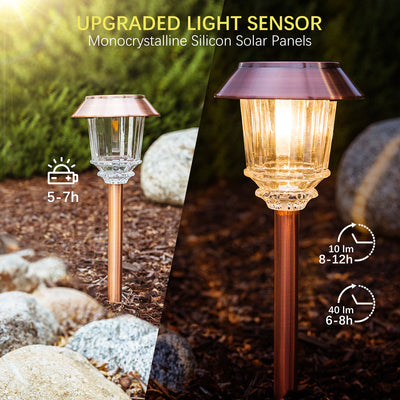 Bronze-Finished Solar Path Lights