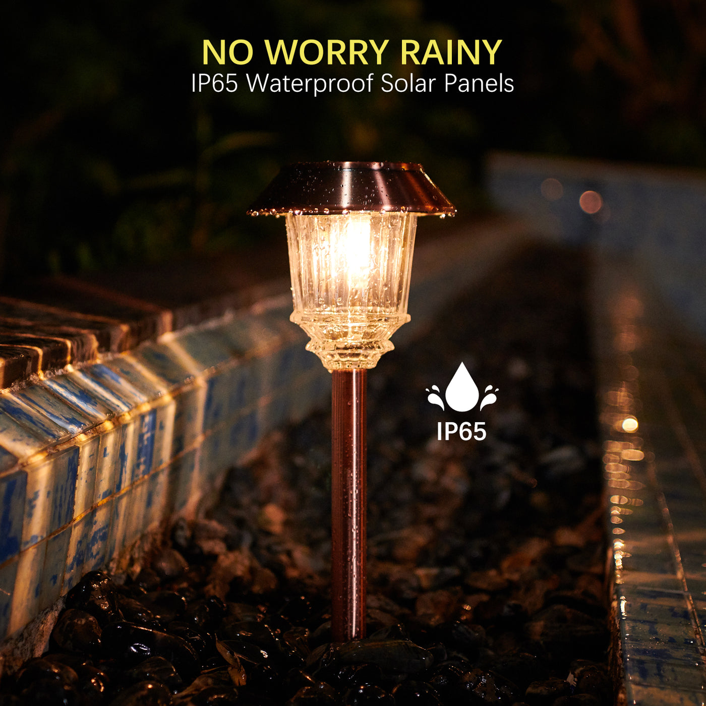 Bronze-Finished Solar Path Lights