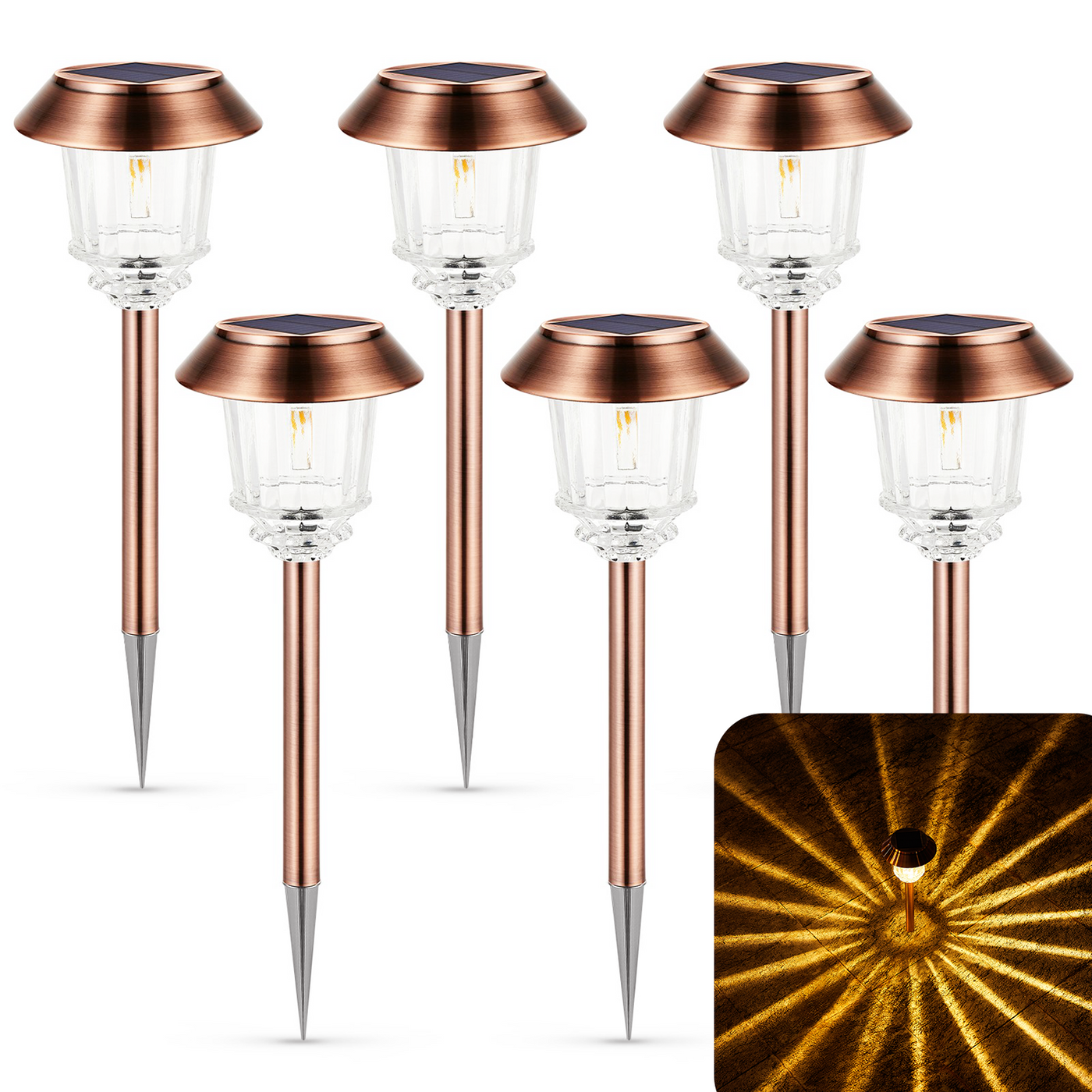 Bronze-Finished Solar Path Lights